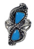 Authentic Sterling Silver Turquoise Ring Size 8 FX93366